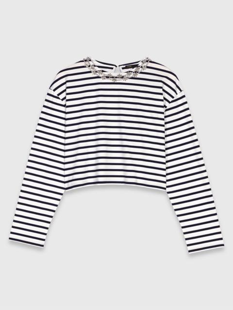 maje Striped long-sleeved T-shirt