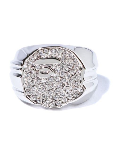 A BATHING APE® Bape Rhinestone Ape Head Ring