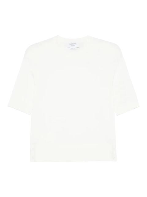 Thom Browne Feather Intarsia Pointelle 4-Bar Tee Women