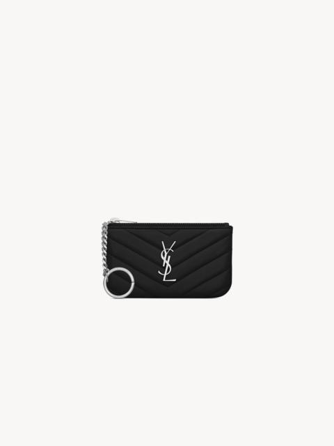 SAINT LAURENT CASSANDRE MATELASSÉ KEY POUCH IN SMOOTH LEATHER