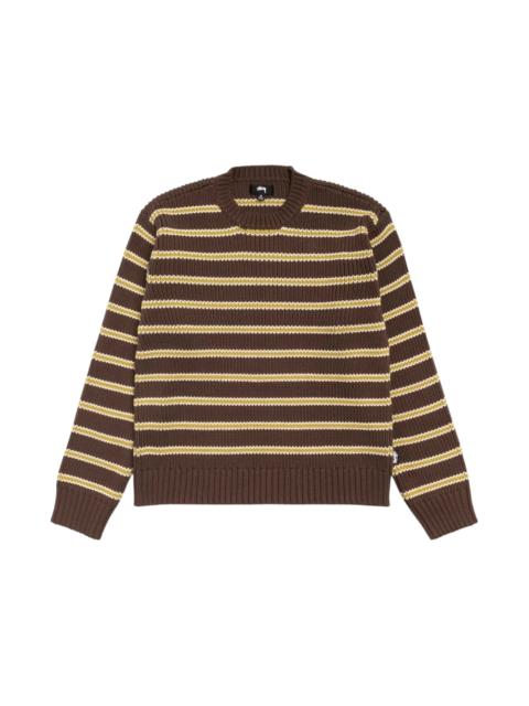 Stüssy Stussy Chunky Cotton Stripe Sweater Forest