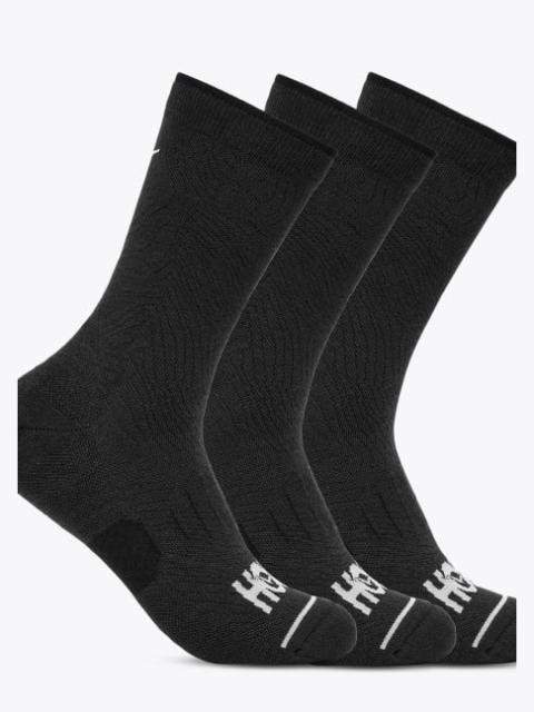 HOKA Crew Run Sock 3-Pack in Black/Black/Black