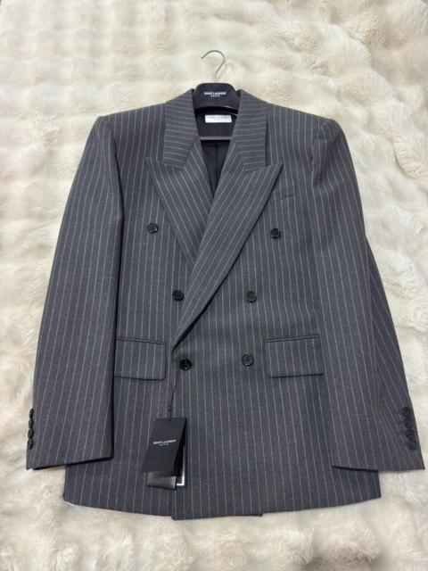 SAINT LAURENT Saint Laurent (YSL) Men's Double-Breasted Flannel Suit (Show Piece)