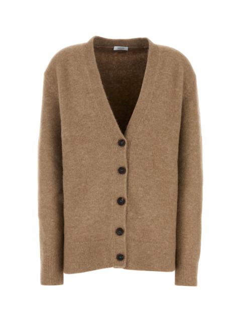 FERRAGAMO Camel stretch alpaca blend oversize cardigan