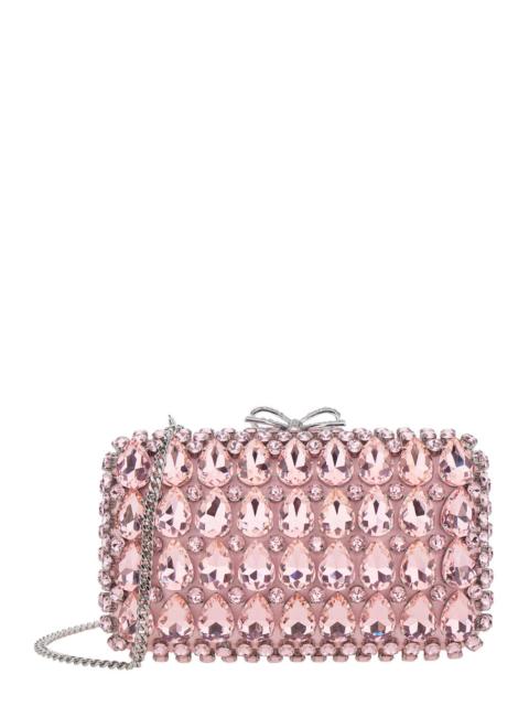 self-portrait Self-Portrait Women "Pink Satin Crystal Clutch Bag" Pink Clutch Bag With Crystals On The Front In Sa