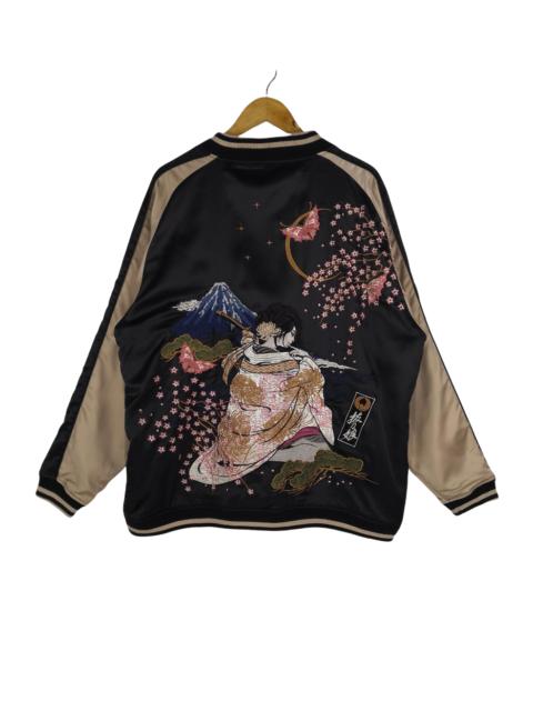 Other Designers Vintage - Vintage Sukajan Geisha Jacket Embroidery Big Logo Art