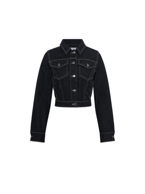 Marine Serre Moon Laser Denim Cropped Jacket