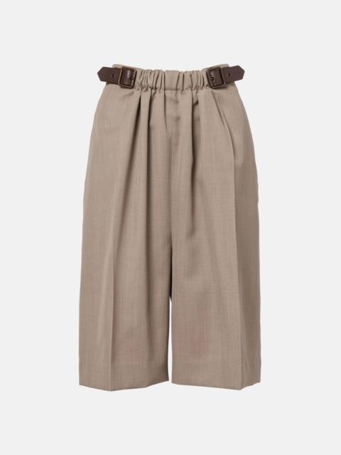 Loewe Belted wool shorts