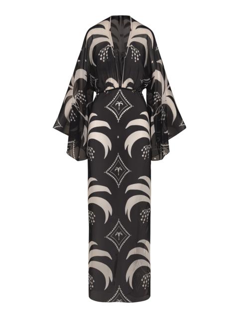 Johanna Ortiz Spiritual Healers Printed Maxi Dress black/white