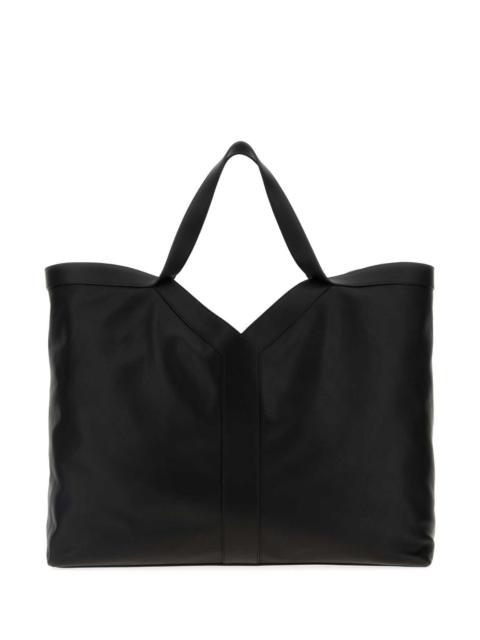 SAINT LAURENT Saint Laurent Men Black Leather Maxi Shopping Bag