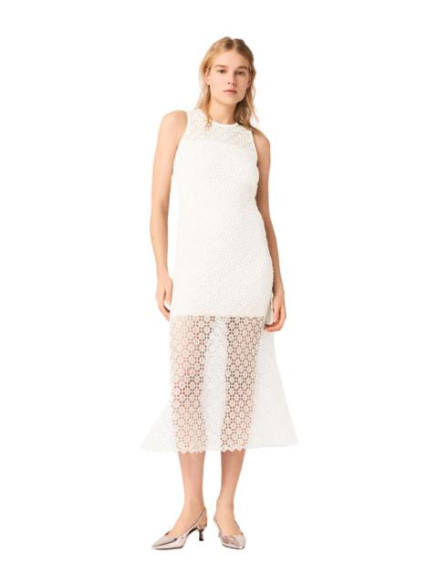 maje maje Rhinestone crochet maxi dress in White at Nordstrom