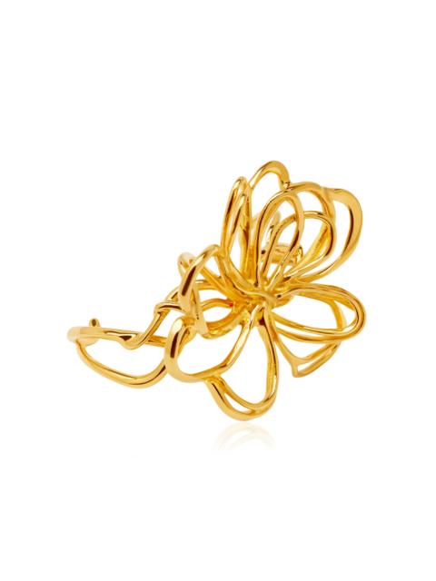 Oscar de la Renta Wire Flower Cuff gold