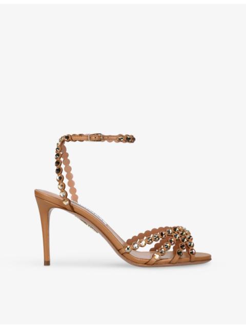 AQUAZZURA Tequila 85 Leather Heeled Sandals