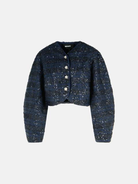 ROTATE DARK BLUE POLYESTER SHORT JACKET