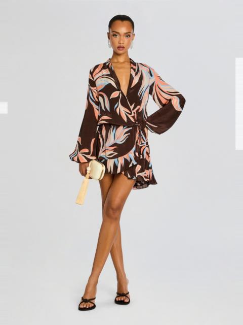RETROFÊTE FRONT WRAP MINI DRESS