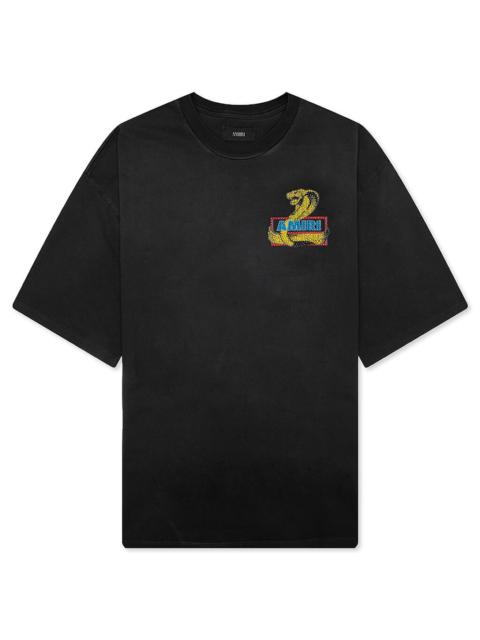 AMIRI AMIRI CRYSTAL COBRA OVERSIZED TEE - BLACK