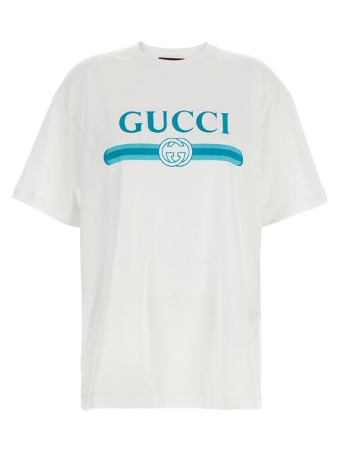 GUCCI Gucci Women 'Gucci Incrocio Gg E Web' Print T-Shirt