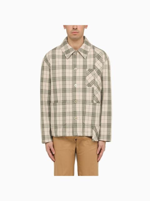 Golden Goose Golden Goose Ecru/Green Checked Shirt Jacket In Cotton Men