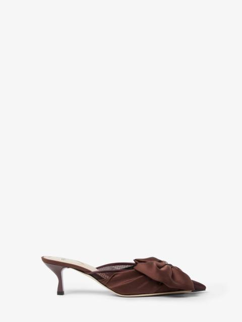 FENDI Colibrì Dark red satin medium-heeled sabots