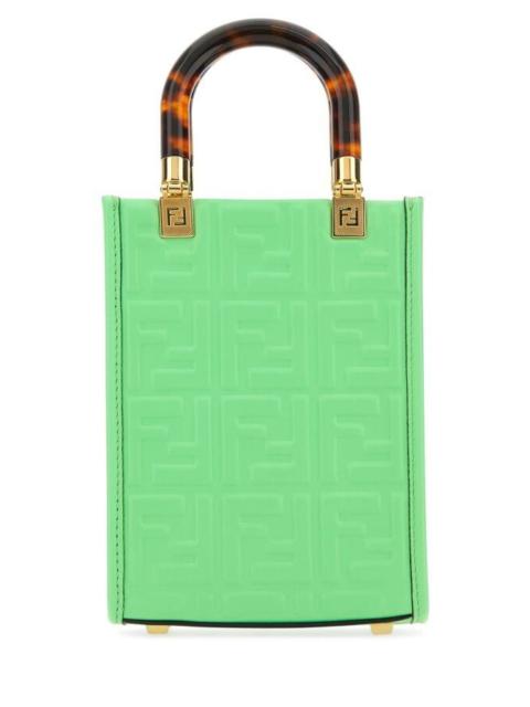 FENDI Fendi Woman Green Leather Mini Sunshine Handbag