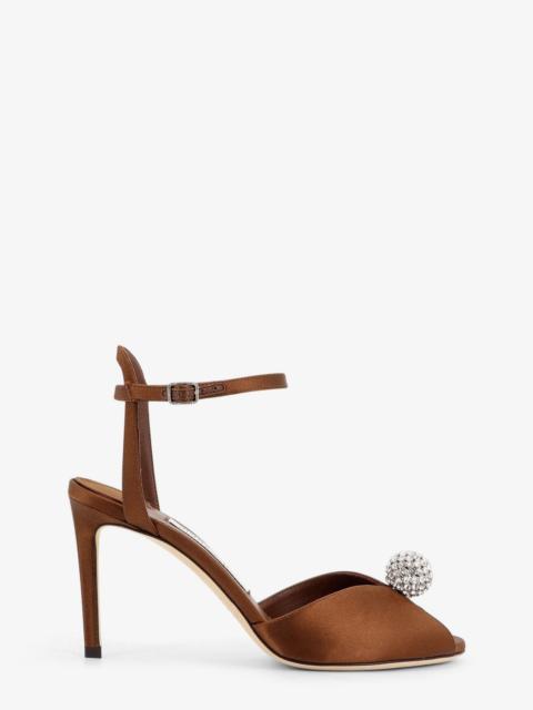 JIMMY CHOO Jimmy Choo Sacora Satin Sandals With Crystal Detail