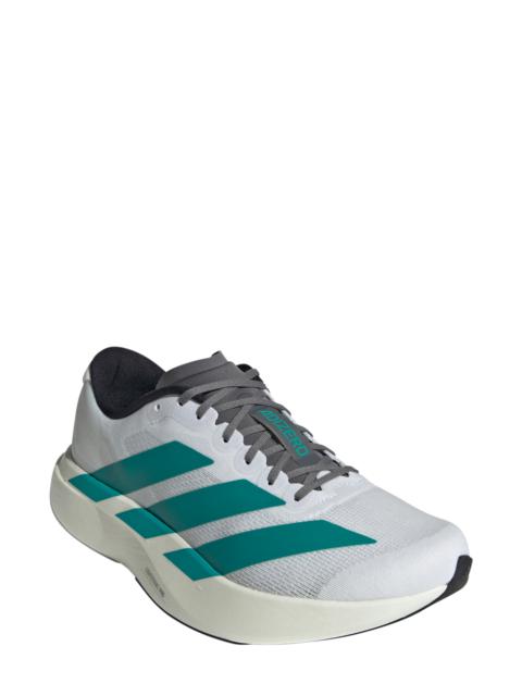 adidas adidas Gender Inclusive Adizero Evo SL Running Shoe in White/Pure Teal/Grey at Nordstrom
