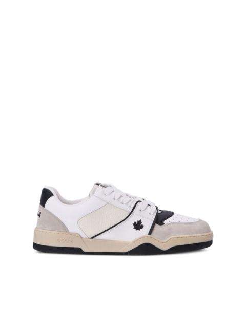DSQUARED2 Spiker leaf-embroidered leather sneakers