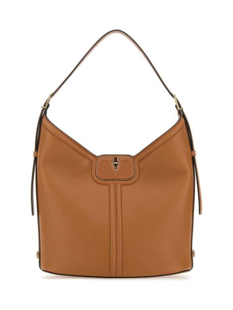 Valentino Camel Leather Vlogo Handbag
