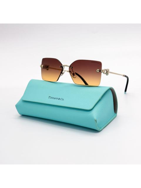 Tiffany & Co. New Tiffany & Co TF3088 6189/78 Gold Brown Women Sunglasses