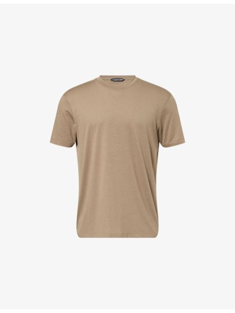 TOM FORD Crewneck Short-Sleeves Woven T-Shirt