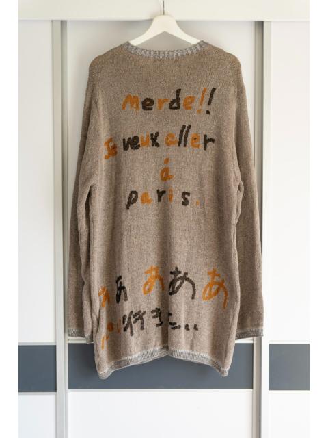 Yohji Yamamoto Yohji Yamamoto 22ss Slogan Graffiti Silk Sweater