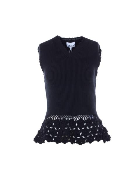 GANNI Ganni Women Vest In Cotton Crochet
