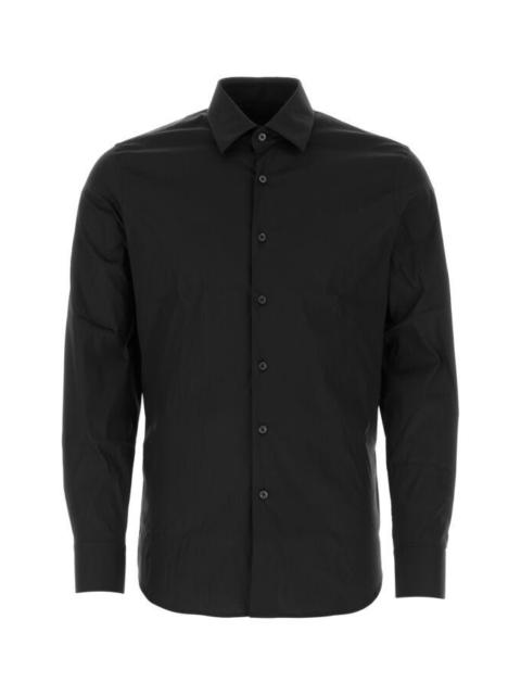 Prada Prada Man Black Stretch Poplin Shirt