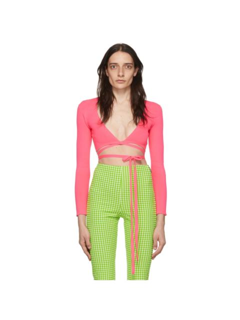 MSGM Pink Polyester Cardigan