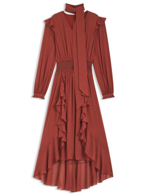 BOSS CREPE-GEORGETTE DRESS WITH DETACHABLE SCARF