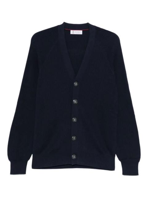 Brunello Cucinelli English Rib Knit Cardigan