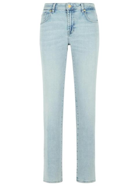 7 For All Mankind 7 For All Mankind 'CALIE Straight' Light Blue Cotton Blend Jeans