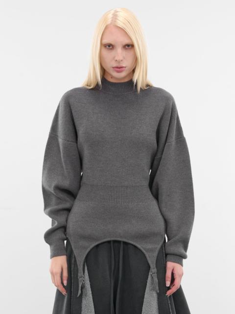 Jean Paul Gaultier Gray Wool Garter Sweater