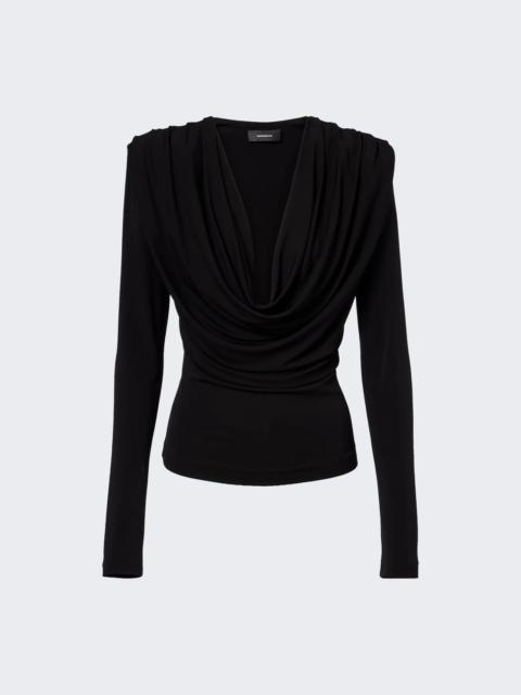 WARDROBE.NYC Evening Cowl Neck Black
