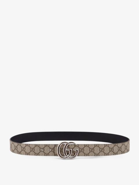 GUCCI Gucci Reversible Leather And Supreme Gg Fabric Belt