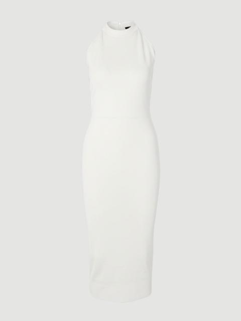 KAREN MILLEN Viscose Blend Slinky Sheer Lace Back Detail Knit Midi Dress