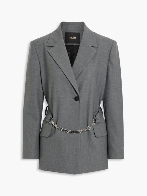 maje Belted twill blazer