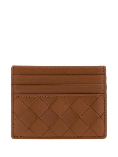 Bottega Veneta Bottega Veneta Women Brown Nappa Leather Intrecciato Card Holder