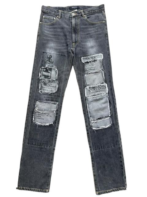 Other Designers Distressed Denim - In The Attic Punk Distressed Patchwork Denim Jeans 33x35