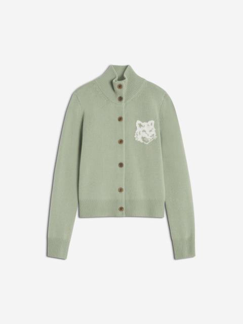 Maison Kitsuné FOX HEAD INTARSIA MERINO HIGH NECK CARDIGAN