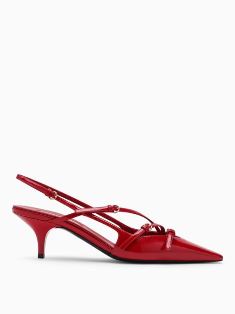 Miu Miu Miu Miu Red Patent Leather Slingback Décolleté With Buckles Women