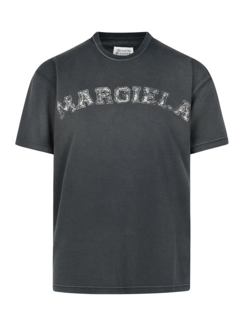 Maison Margiela Faded Logo Relaxed Fit T-Shirt in Black