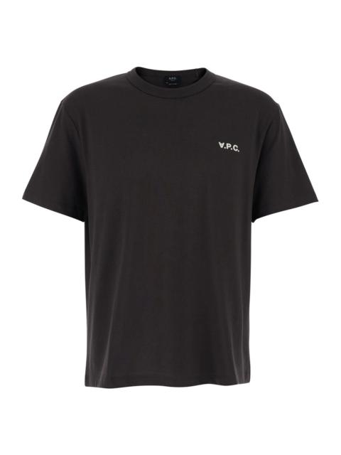A.P.C. A.P.C. Men Brown Crew Neck T-Shirt With Front Logo In Cotton Man