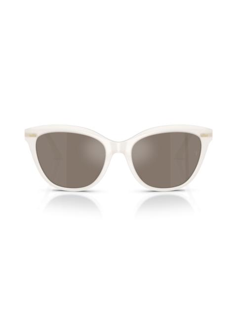 Oliver Peoples Oliver Peoples x Roger Federer Mr. Federer 55mm Cat Eye Sunglasses in White /Sierra Flash Mirror at 