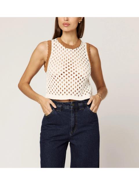 Cleobella BROWNWYN SWEATER TOP | IVORY/BROWN